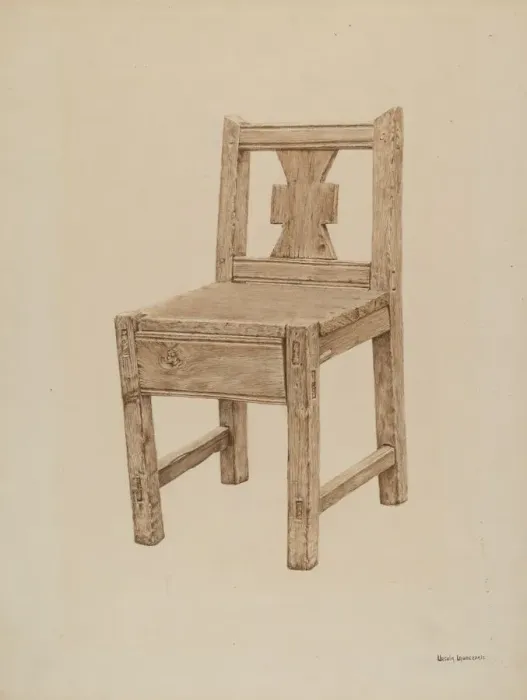 Framed Print : Monks Chair, 1939. Creator: Ursula Lauderdale Framed Print : Monks Chair, 1939. Creator: Ursula Lauderdale