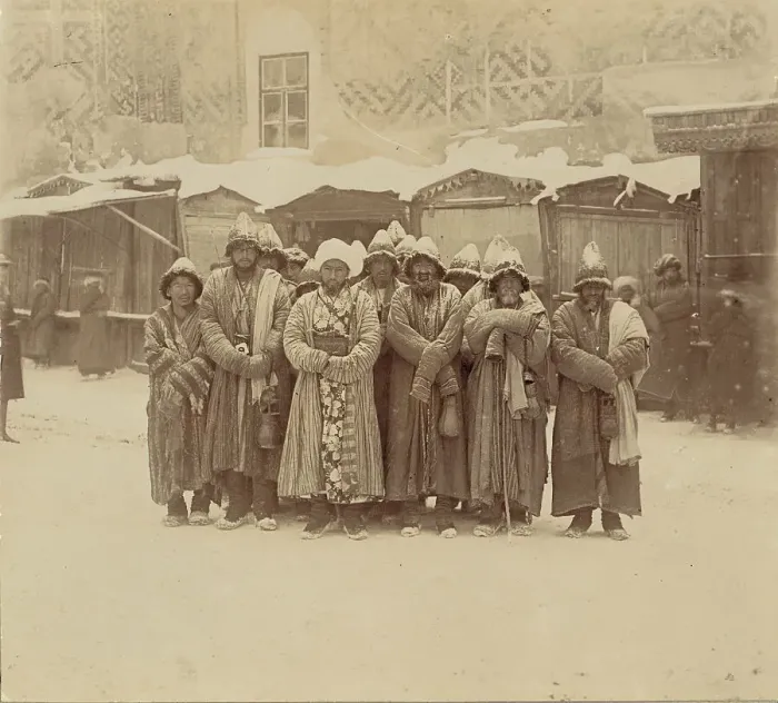 Framed Print : Monks in Kalandar-Khane, Samarkand, between 1905 and 1915. Creator: Sergey Mikhaylovich Prokudin-Gorsky Framed Print : Monks in Kalandar-Khane, Samarkand, between 1905 and 1915. Creator: Sergey Mikhaylovich Prokudin-Gorsky