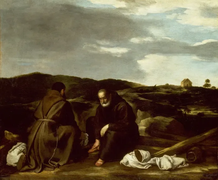 Framed Print : Two Monks in a Landscape, c. 1645. Creator: Unknown Framed Print : Two Monks in a Landscape, c. 1645. Creator: Unknown