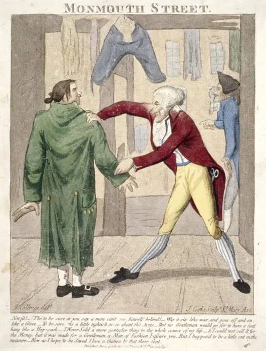 Framed Print : Monmouth Street. Not fit!... 1789. Artist: J Cooke Framed Print : Monmouth Street. Not fit!... 1789. Artist: J Cooke