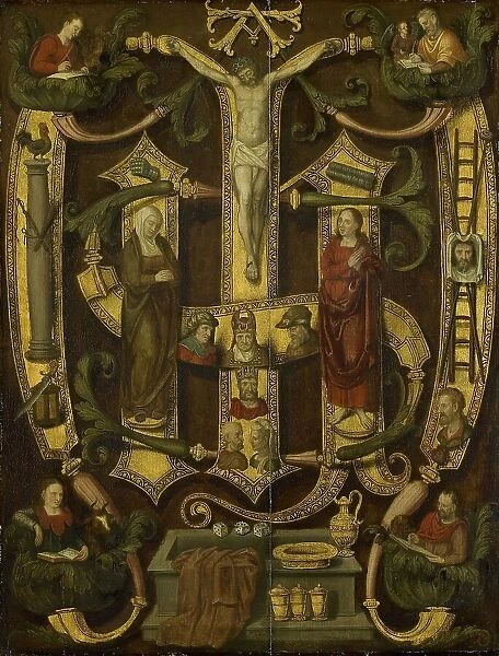 Monogram of Christ combined with Instruments of the Passion, c.1560. Creator: Anon