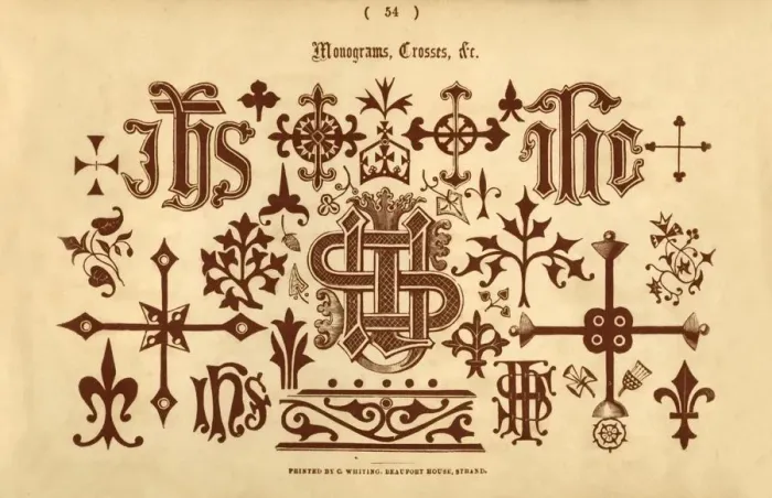 Framed Print : Monograms, Crosses, &c. 1862 Framed Print : Monograms, Crosses, &c. 1862