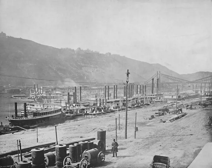 Framed Print : Monongahela Wharf, Pittsburgh, Pennsylvania, c1897. Creator: Unknown Framed Print : Monongahela Wharf, Pittsburgh, Pennsylvania, c1897. Creator: Unknown