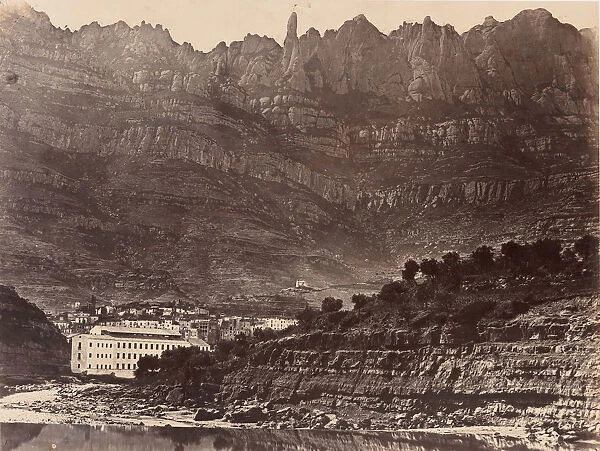 Monserrat, Vista general de la montana desde Monistrol, 1860. Creator: Charles Clifford