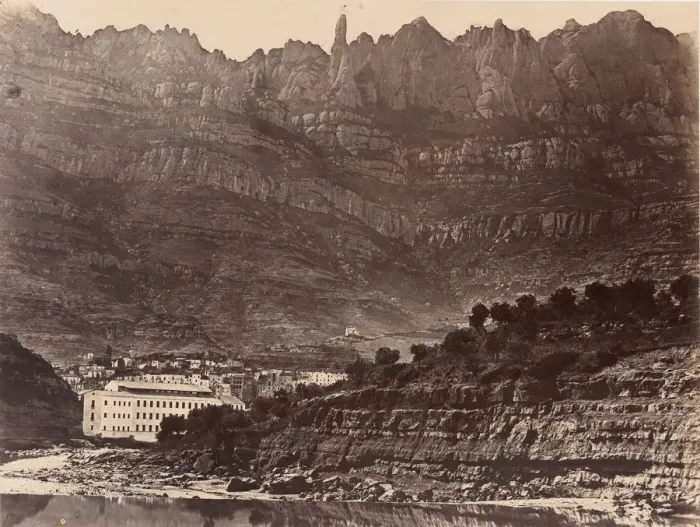 Framed Print : Monserrat, Vista general de la montana desde Monistrol, 1860. Creator: Charles Clifford Framed Print : Monserrat, Vista general de la montana desde Monistrol, 1860. Creator: Charles Clifford