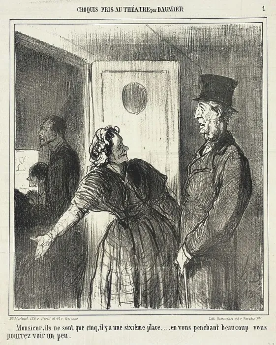 Framed Print : Monsieur, ils ne sont que cinq.. 1864. Creator: Honore Daumier Framed Print : Monsieur, ils ne sont que cinq.. 1864. Creator: Honore Daumier