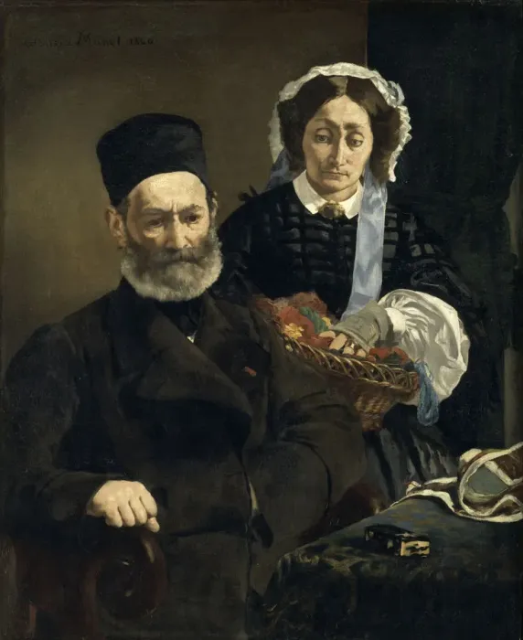 Framed Print : Monsieur and Madame Auguste Manet. Artist: Manet, Edouard (1832-1883) Framed Print : Monsieur and Madame Auguste Manet. Artist: Manet, Edouard (1832-1883)