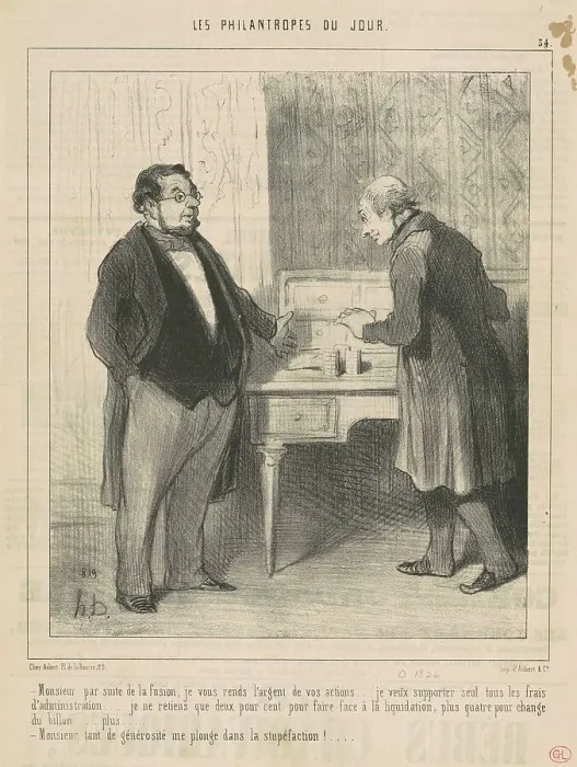 Framed Print : Monsieur par suite de la fusion, 19th century. Creator: Honore Daumier Framed Print : Monsieur par suite de la fusion, 19th century. Creator: Honore Daumier