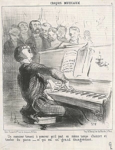 Un Monsieur tenant à prouver qu'il peut... 19th century. Creator: Honore Daumier