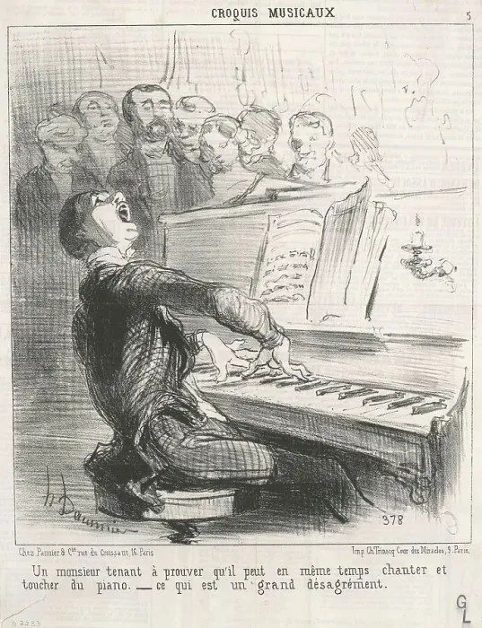 Framed Print : Un Monsieur tenant à prouver qu'il peut... 19th century. Creator: Honore Daumier Framed Print : Un Monsieur tenant à prouver qu'il peut... 19th century. Creator: Honore Daumier