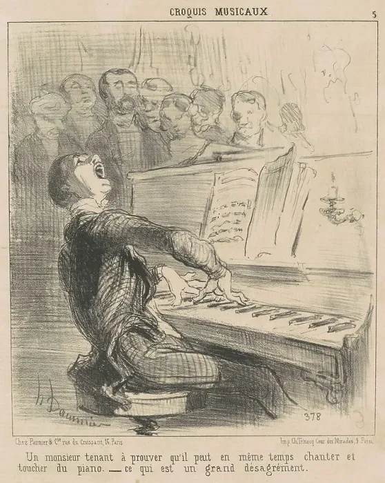 Framed Print : Un monsieur tenant a prouver qu'il peut... 19th century. Creator: Honore Daumier Framed Print : Un monsieur tenant a prouver qu'il peut... 19th century. Creator: Honore Daumier