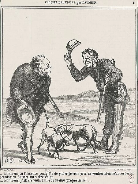 Monsieur, vu l'absence complète... 19th century. Creator: Honore Daumier