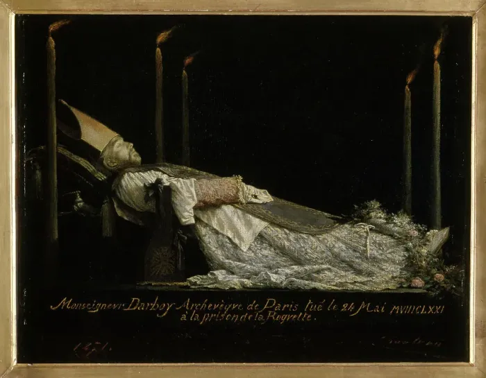 Framed Print : Monsignor Darboy (1813-1871), Archbishop of Paris, laid out after his death, 1871. Creator: Unknown Framed Print : Monsignor Darboy (1813-1871), Archbishop of Paris, laid out after his death, 1871. Creator: Unknown