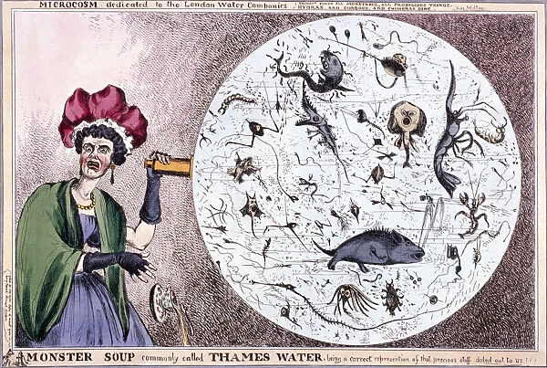 Monster soup commonly called Thames water... 1828. Artist: Thomas McLean
