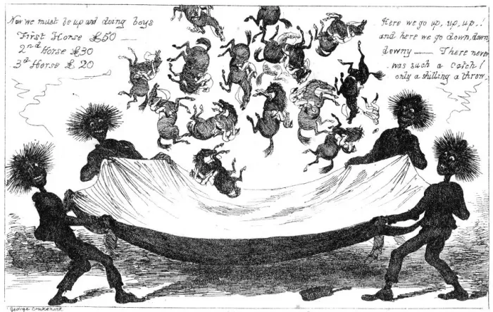 Framed Print : The Monster Sweeps, a Toss Up for the Derby, 19th century. Artist: George Cruikshank Framed Print : The Monster Sweeps, a Toss Up for the Derby, 19th century. Artist: George Cruikshank