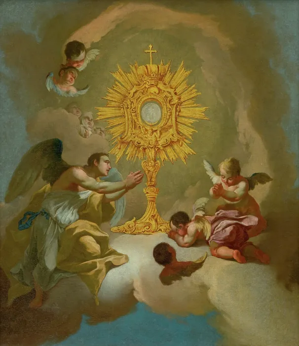 Framed Print : Monstrance (Adoration of the Blessed Sacrament), 1750-1770. Creator: Johann Lucas Kracker Framed Print : Monstrance (Adoration of the Blessed Sacrament), 1750-1770. Creator: Johann Lucas Kracker
