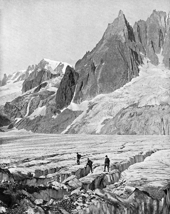 Framed Print : Mont Blanc du Tacul and the Dent du Requin, the Alps, early 20th century Framed Print : Mont Blanc du Tacul and the Dent du Requin, the Alps, early 20th century