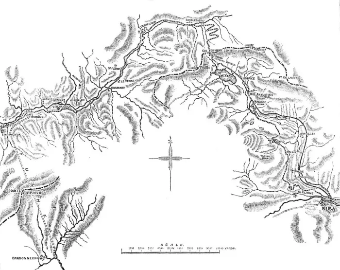Framed Print : The Mont Cenis road and intended railway from St. Michel to Susa...Modane to Bardonneche, 1869. Creator: Unknown Framed Print : The Mont Cenis road and intended railway from St. Michel to Susa...Modane to Bardonneche, 1869. Creator: Unknown