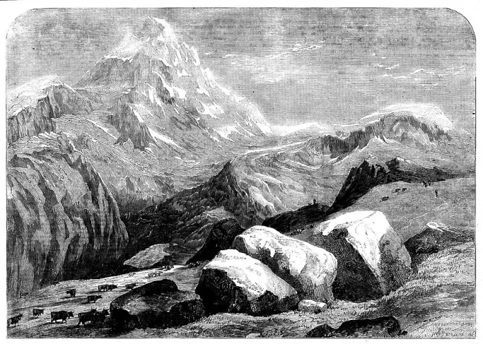 Framed Print : Mont Cervin (or Matterhorn) from above Gumont, Val Tournanche, 1858. Creator: Unknown Framed Print : Mont Cervin (or Matterhorn) from above Gumont, Val Tournanche, 1858. Creator: Unknown