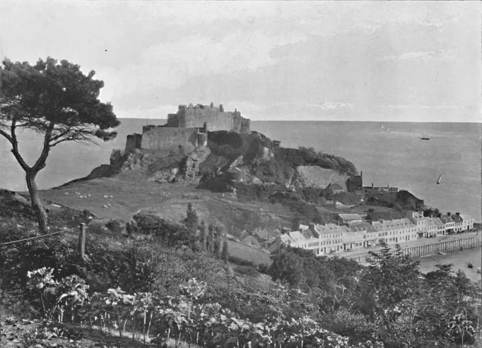 Framed Print : Mont Orgueil Castle, Jersey, c1896. Artist: Carl Norman Framed Print : Mont Orgueil Castle, Jersey, c1896. Artist: Carl Norman