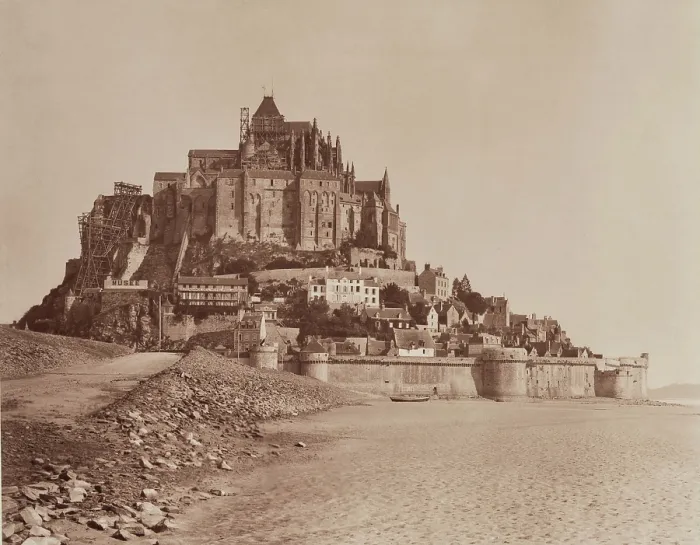 Framed Print : Mont Saint-Michel, between 1867 and 1870. Creator: Adolphe Braun Framed Print : Mont Saint-Michel, between 1867 and 1870. Creator: Adolphe Braun