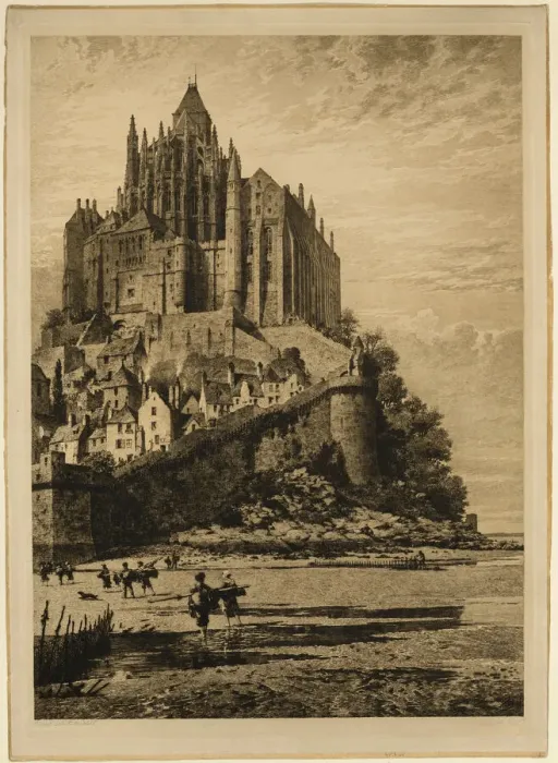Framed Print : Mont Saint-Michel, 1882. Creator: Axel Herman Haig Framed Print : Mont Saint-Michel, 1882. Creator: Axel Herman Haig