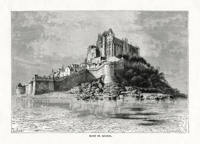 Framed Print : Mont-Saint-Michel, Normandy, France, 1879. Artist: C Laplante Framed Print : Mont-Saint-Michel, Normandy, France, 1879. Artist: C Laplante