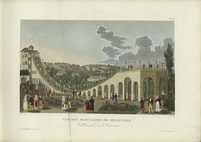 Framed Print : Montages de Belleville, Barrière des 3 couronnes, 1817-1824. Creator: Courvoisier-Voisin, Henri (1757-1830) Framed Print : Montages de Belleville, Barrière des 3 couronnes, 1817-1824. Creator: Courvoisier-Voisin, Henri (1757-1830)