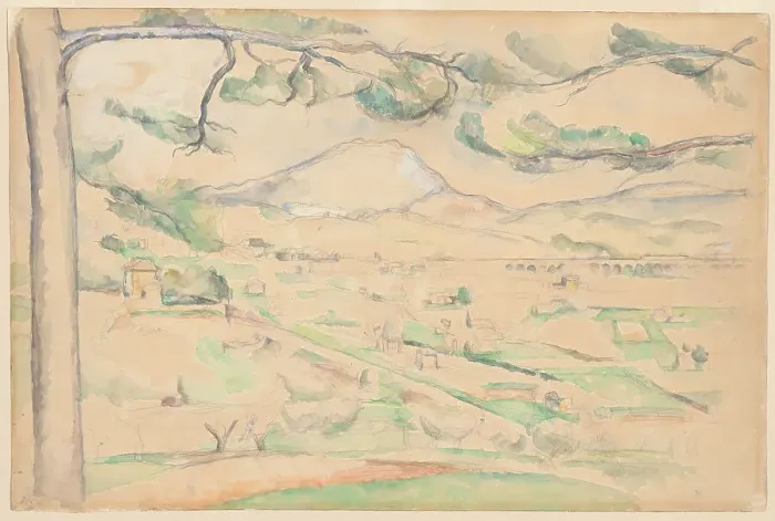 Framed Print : Montagne Saint-Victoire (The Arc Valley), c. 1885. Creator: Paul Cezanne Framed Print : Montagne Saint-Victoire (The Arc Valley), c. 1885. Creator: Paul Cezanne