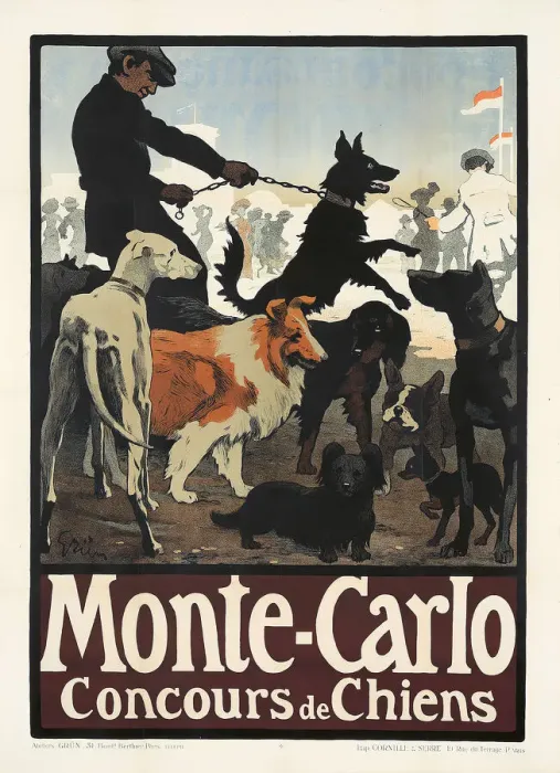 Framed Print : Monte Carlo, Concours de Chiens, 1900s. Creator: Grün, Jules-Alexandre (1868-1938) Framed Print : Monte Carlo, Concours de Chiens, 1900s. Creator: Grün, Jules-Alexandre (1868-1938)