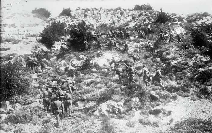 Framed Print : Montenegrins attacking Becic [i.e. Decic] Fort, between c1910 and c1915. Creator: Bain News Service