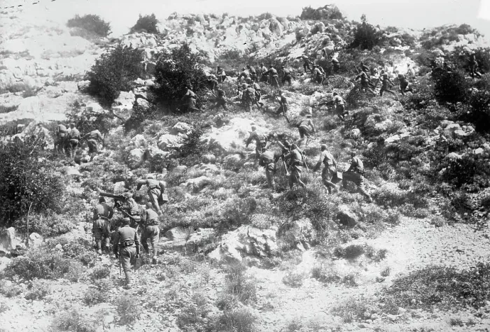 Framed Print : Montenegrins attacking Becic [i.e. Decic] Fort, between c1910 and c1915. Creator: Bain News Service