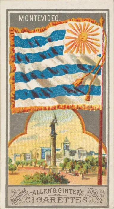Framed Print : Montevideo, from the City Flags series (N6) for Allen & Ginter Cigarettes Brands Framed Print : Montevideo, from the City Flags series (N6) for Allen & Ginter Cigarettes Brands