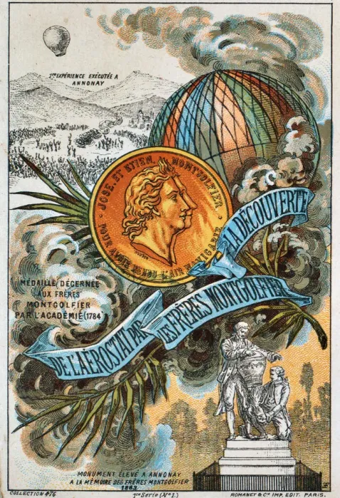 Framed Print : The Montgolfier brothers, French ballooning pioneers, (1890s) Framed Print : The Montgolfier brothers, French ballooning pioneers, (1890s)