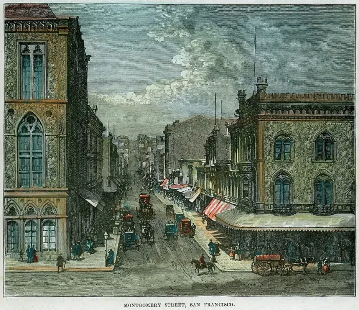 Framed Print : Montgomery Street, San Francisco, California, USA, c1880