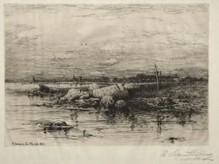 Framed Print : The Month of the Apponigansett. Creator: Robert Swain Gifford (American, 1840-1905) Framed Print : The Month of the Apponigansett. Creator: Robert Swain Gifford (American, 1840-1905)