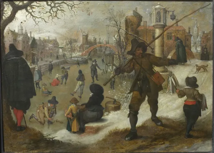 Framed Print : The Month of January, c. 1618. Creator: Vrancx, Sebastiaen (1574-1647) Framed Print : The Month of January, c. 1618. Creator: Vrancx, Sebastiaen (1574-1647)
