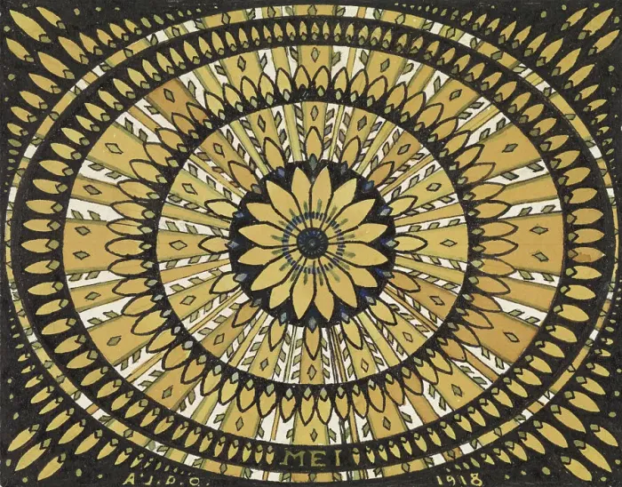 Framed Print : The month of May: rosette with stylized leaves, 1918. Creator: Julie de Graag Framed Print : The month of May: rosette with stylized leaves, 1918. Creator: Julie de Graag