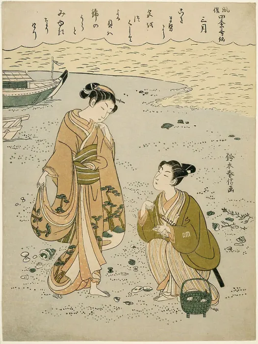 Framed Print : The Third Month (Sangatsu), from the series Popular Versions of Immortal Poets in Four... c. 1768. Creator: Suzuki Harunobu. The Third Month (Sangatsu), from the series Popular Versions of Immortal Poets in Four... c. 1768 Framed Print : The Third Month (Sangatsu), from the series Popular Versions of Immortal Poets in Four... c. 1768. Creator: Suzuki Harunobu. The Third Month (Sangatsu), from the series Popular Versions of Immortal Poets in Four... c. 1768