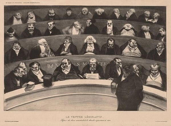 The Monthly Association (plate 18): The Legislative Belly, 1834. Creator: Honore Daumier