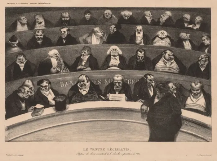 Framed Print : The Monthly Association (plate 18): The Legislative Belly, 1834. Creator: Honore Daumier Framed Print : The Monthly Association (plate 18): The Legislative Belly, 1834. Creator: Honore Daumier