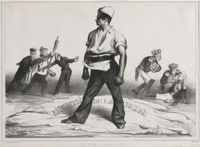 Framed Print : The Monthly Association (plate 20): Do not meddle with it!, 1834. Creator: Honore Daumier Framed Print : The Monthly Association (plate 20): Do not meddle with it!, 1834. Creator: Honore Daumier