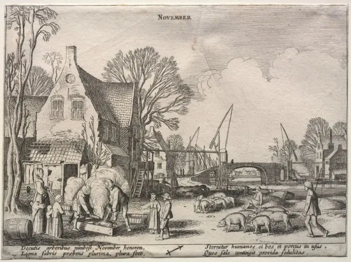 Framed Print : The Twelve Months: November. Creator: Jan van de Velde (Dutch, 1620-1662) Framed Print : The Twelve Months: November. Creator: Jan van de Velde (Dutch, 1620-1662)