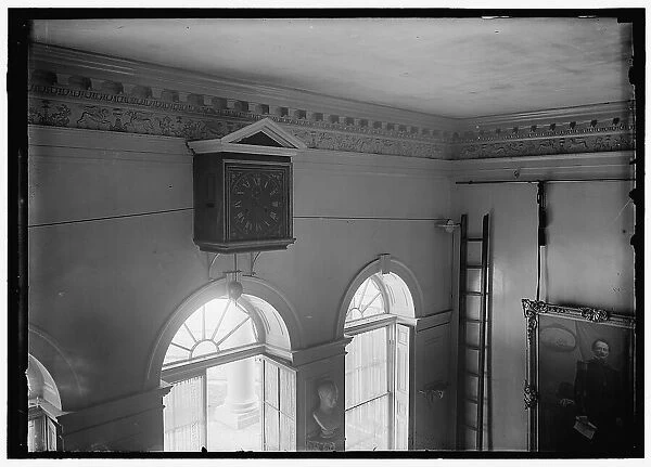Monticello - hall clock, between 1914 and 1918. Creator: Harris & Ewing. Monticello - hall clock, between 1914 and 1918. Creator: Harris & Ewing