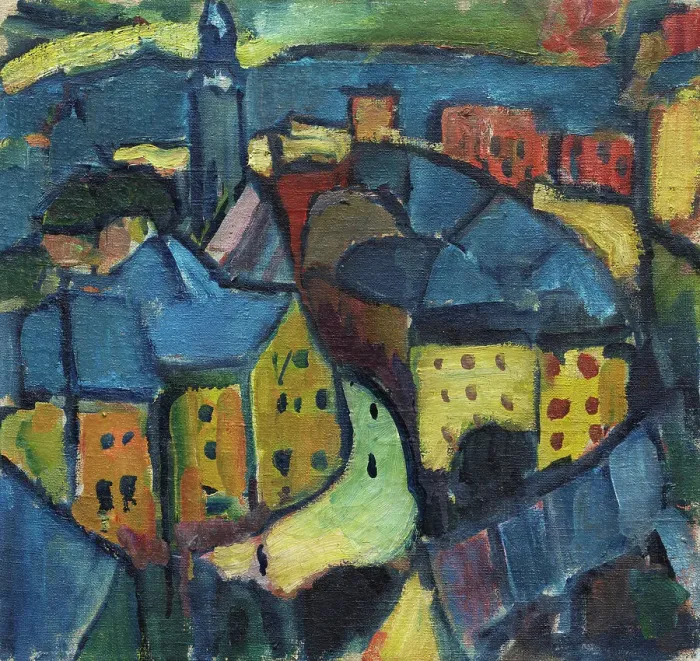 Framed Print : Montjoie (Monschau II), 1912. Creator: Stenner, Hermann (1891-1914) Framed Print : Montjoie (Monschau II), 1912. Creator: Stenner, Hermann (1891-1914)