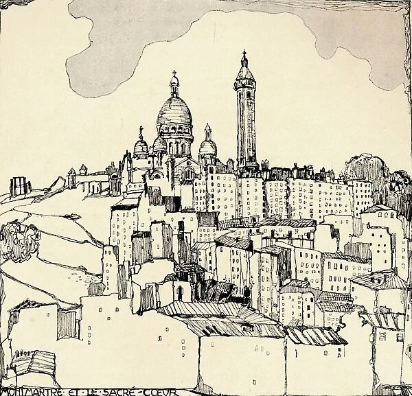 Montmartre and the Sacre-Coeur, 1915. Artist: Jessie Marion King
