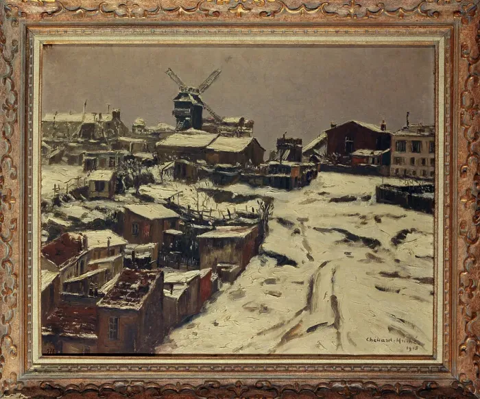 Framed Print : Montmartre, under snow, 1903. Creator: Georges Chenard Huche Framed Print : Montmartre, under snow, 1903. Creator: Georges Chenard Huche