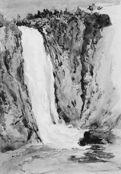 Framed Print : Montmorency Falls, Canada, 1850. Creator: John Mackie Falconer Framed Print : Montmorency Falls, Canada, 1850. Creator: John Mackie Falconer
