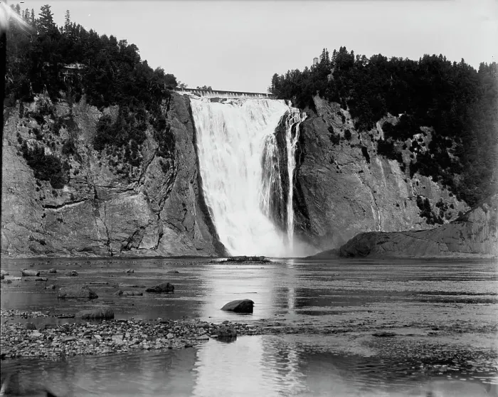 Framed Print : Montmorency Falls, Province of Quebec, between 1890 and 1901. Creator: Unknown Framed Print : Montmorency Falls, Province of Quebec, between 1890 and 1901. Creator: Unknown