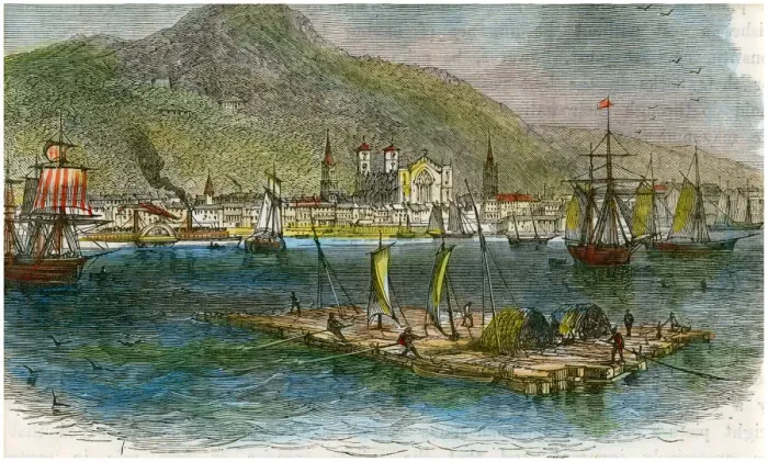 Framed Print : Montreal from the St Lawrence River, Quebec, Canada, c1880